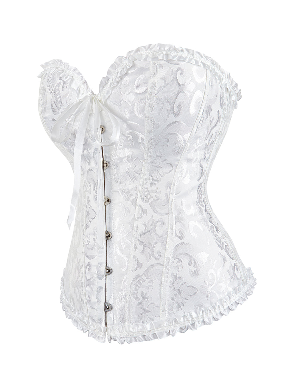 Corset BUSTIER White Brocade Sizes S to 6XL STUNNING for evening