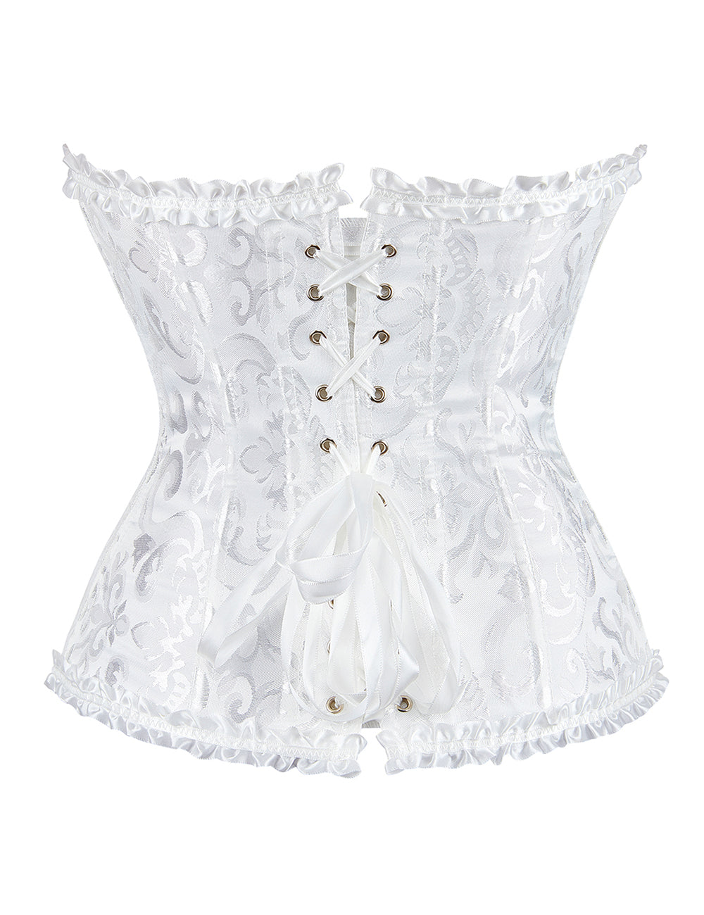 Corset BUSTIER White Brocade Sizes S to 6XL STUNNING for evening