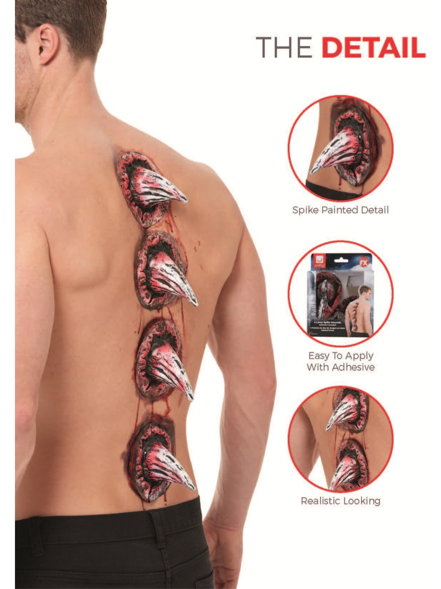 Latex Spike Wounds Red Makeup Special FX