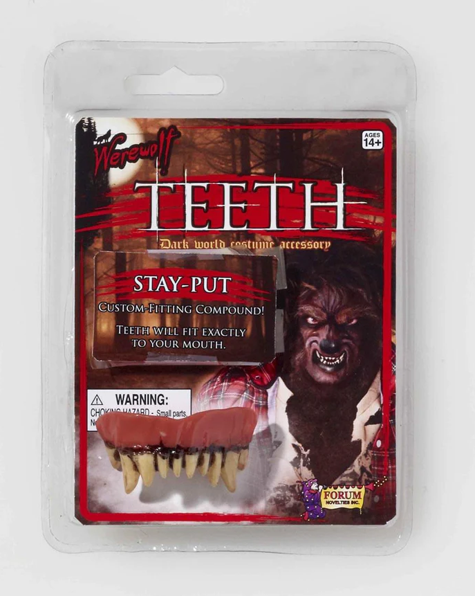 Werewolf Fake Teeth Stay-Put Prosthetic Costume Accessory