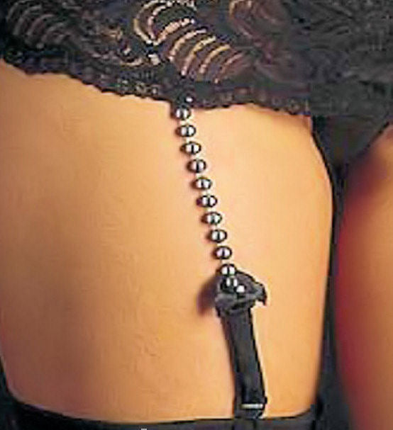 SUSPENDER garter belt Stretch Lace and bead detail Black Plus Sizes XL to XXXL