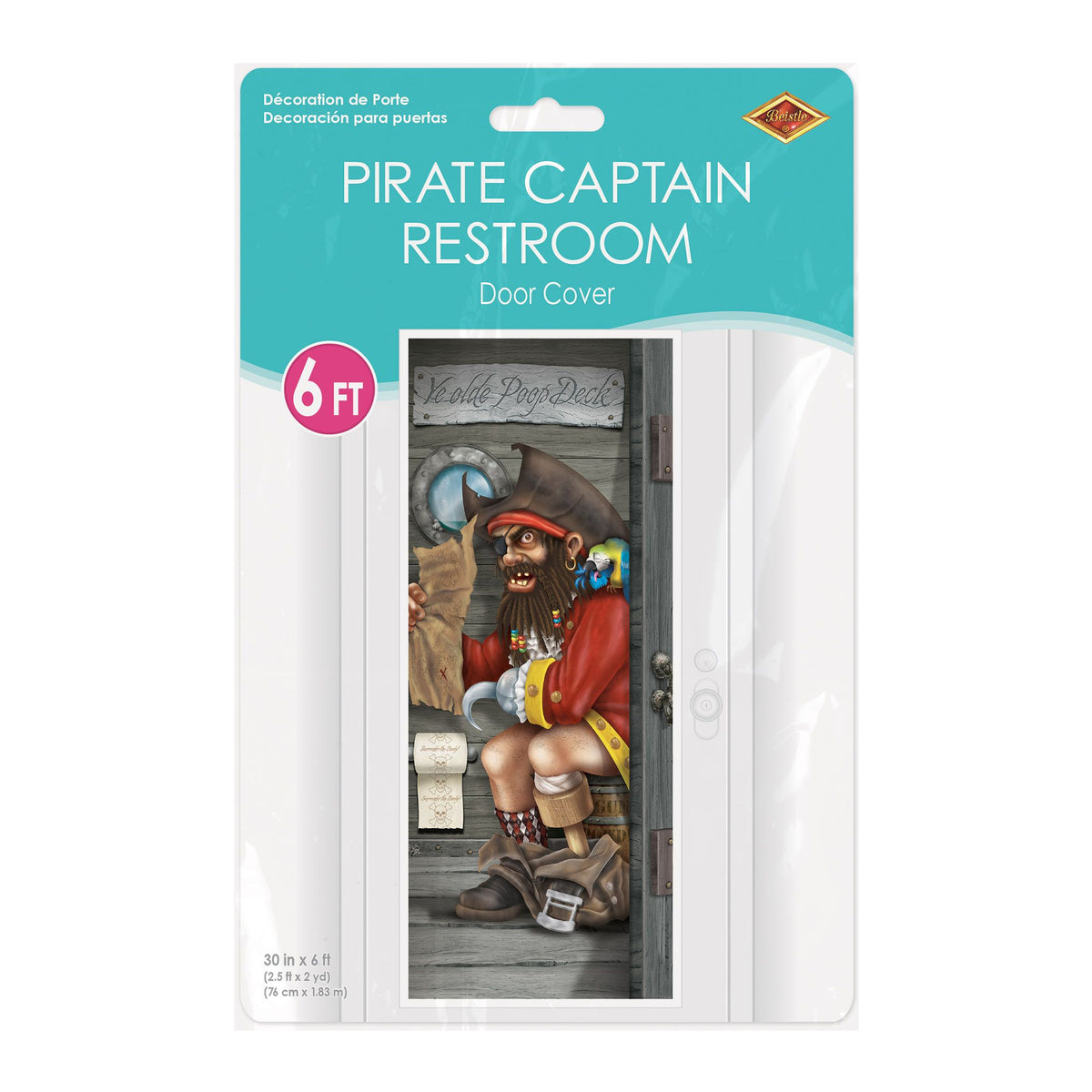 Door Cover Pirate Captain Restroom Decoration 5' High 30" wide