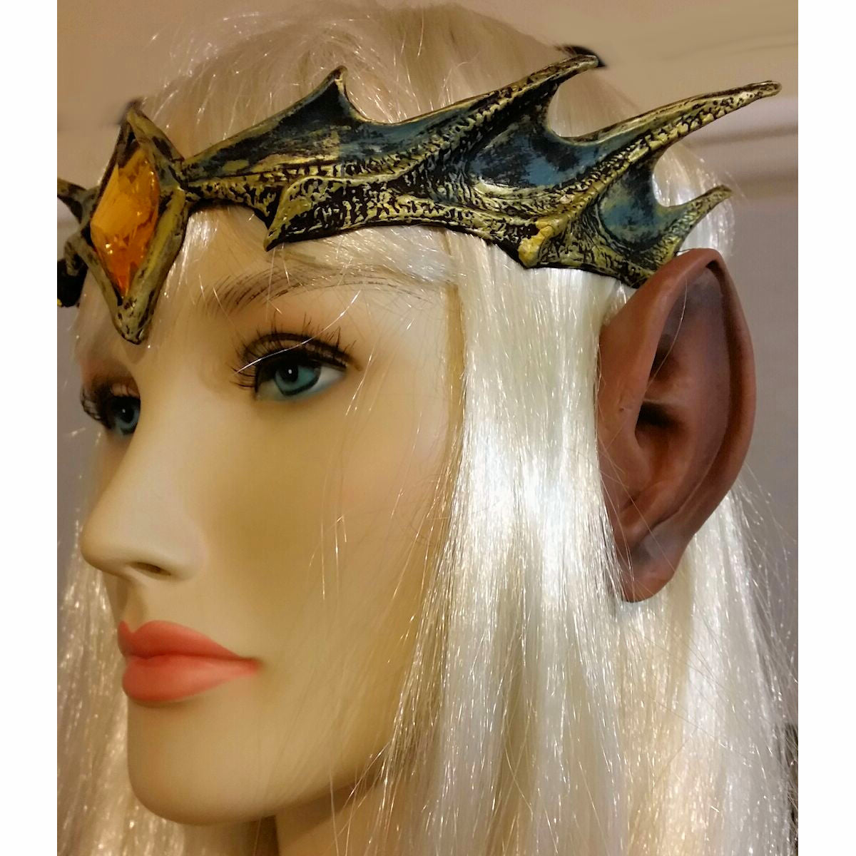 Warewolf Pointed EARS Halloween fancy dress costume accessory makeup Brown Latex