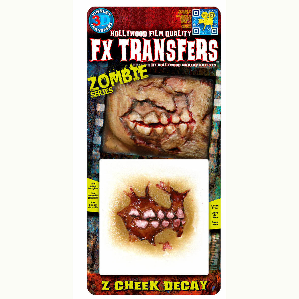 Zombie Cheek Decay 3D FX Transfer Tinsley Temporary Halloween Special FX Make Up (Copy)