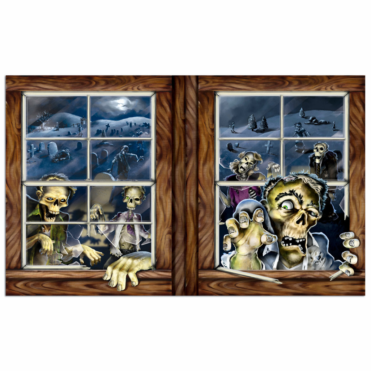 Halloween Wall Decoration Skeletons and Zombies window attack prop 157cm