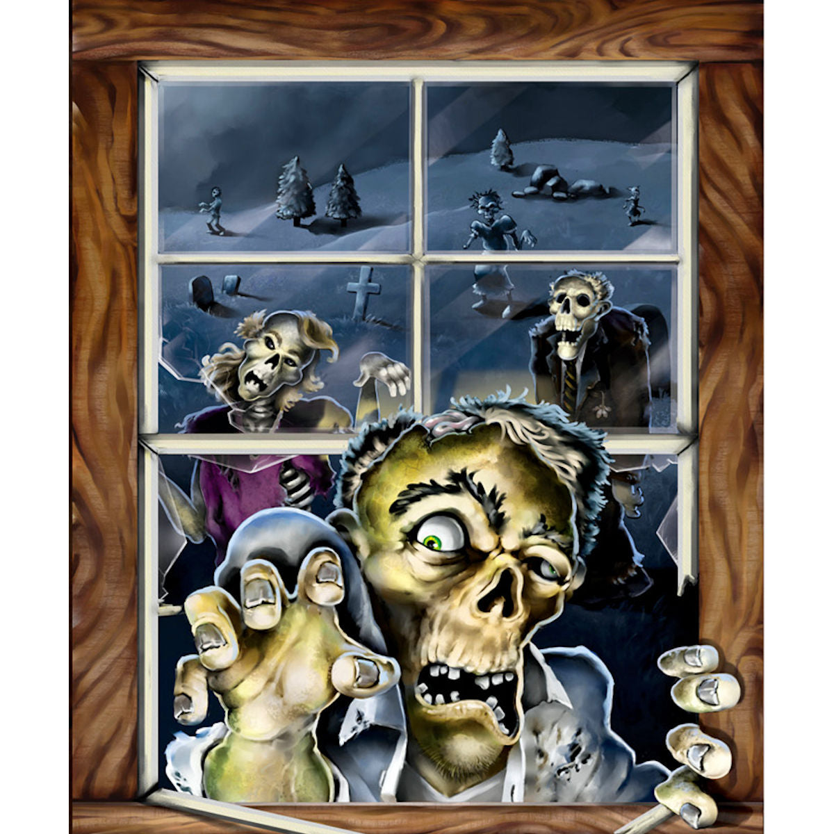 Halloween Wall Decoration Skeletons and Zombies window attack prop 157cm