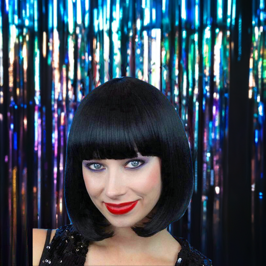 1920's Classic Bob Flapper Wig Black quality women's Miss Fisher costume WIG