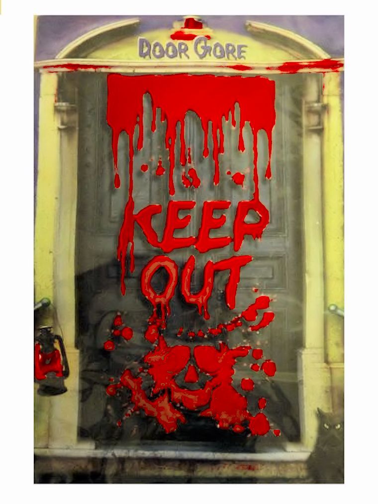 Halloween Door Cover Keep Out Door Gore Halloween Party Decoration