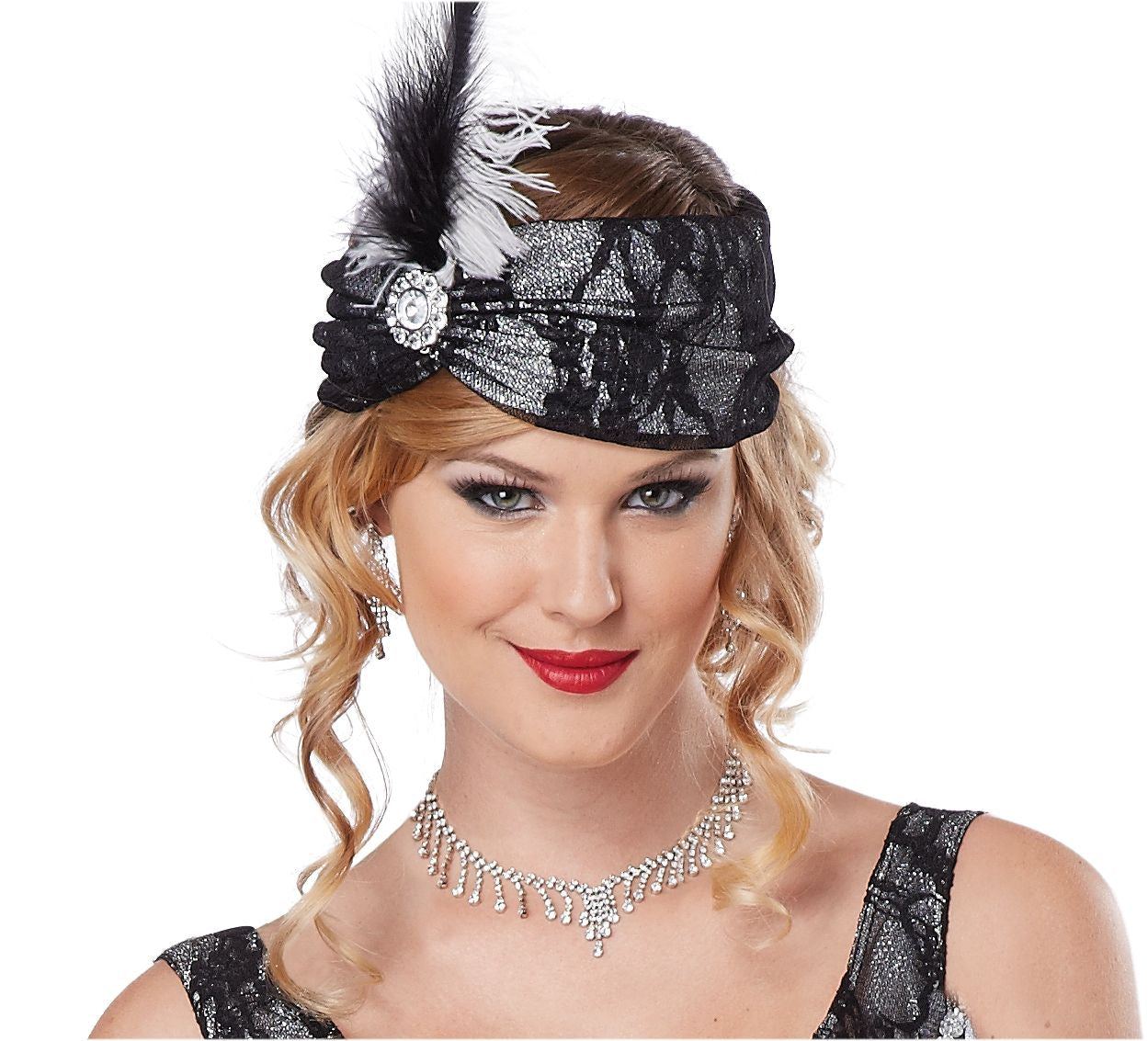 1920's Razzle Dazzle Glamorous Flapper Fancy Dress Costume with gloves