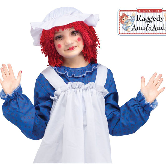 Raggedy Ann Deluxe Girls Costume with Wig Licensed Costume
