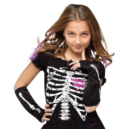 Sally Skully Girls Skelleton Halloween Fancy Dress Costume