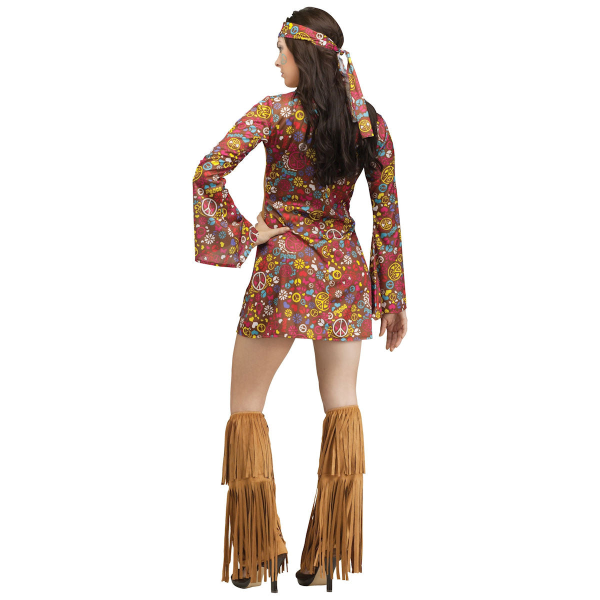 60's 70's Peace & Love Hippie Women's Flower Power Hippy Fancy Dress Costume