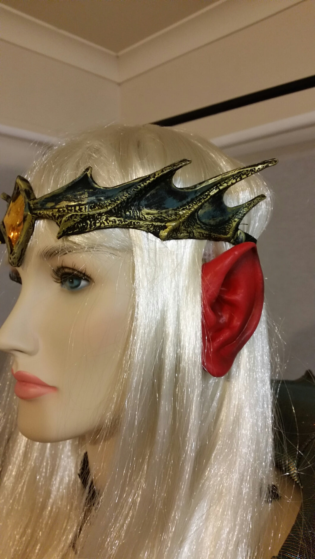 Devil Demon EARS Halloween fancy dress costume accessory makeup Red Latex