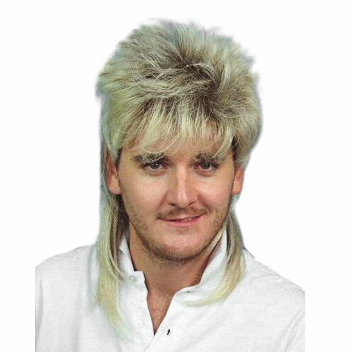 Mullet Wig Two Tone Blonde & Brown 70's 80's Bogan Men's Fancy Dress Costume Wig