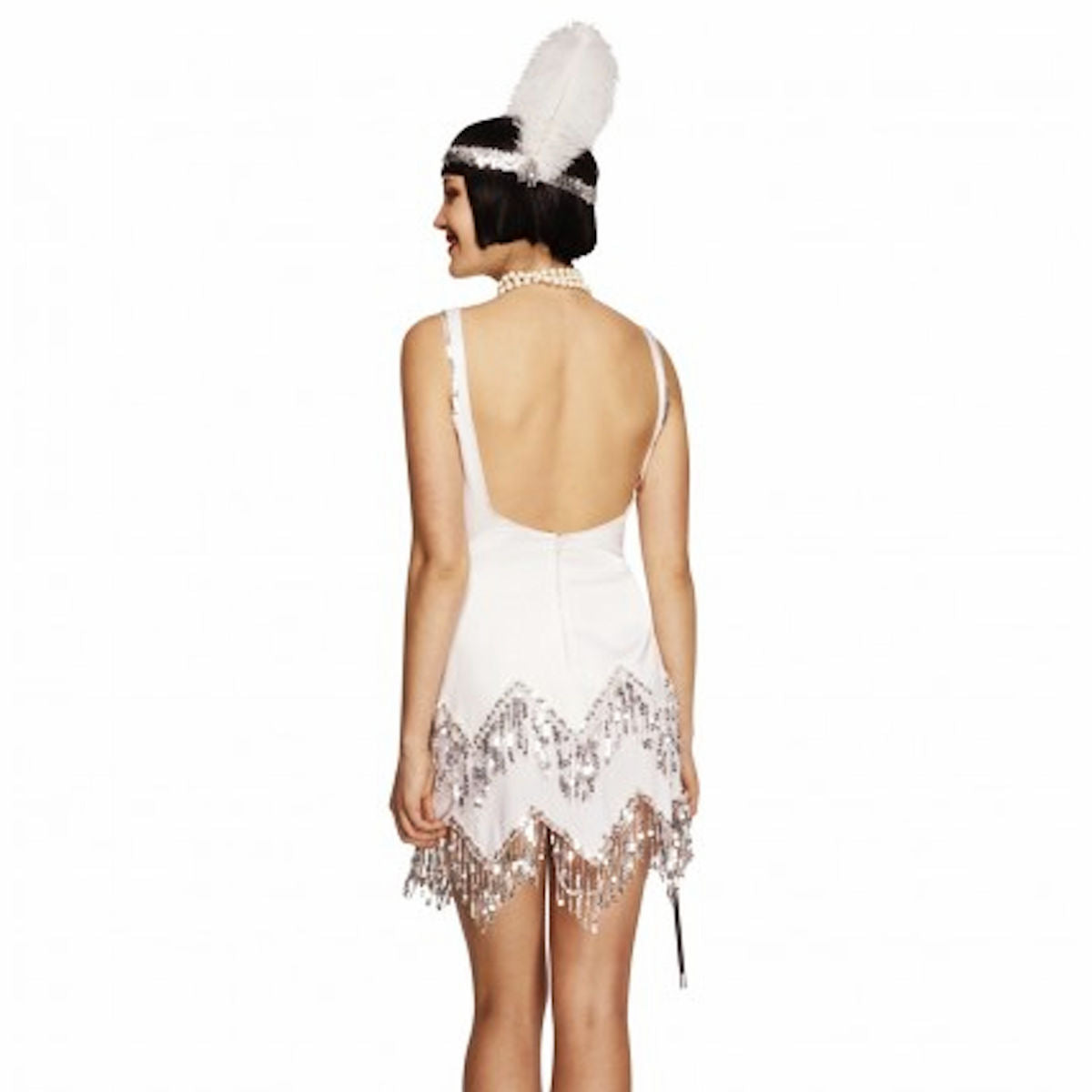 Flapper 1920's White Dazzle Gatsby Speakeasy Women's Costume Fever Genuine