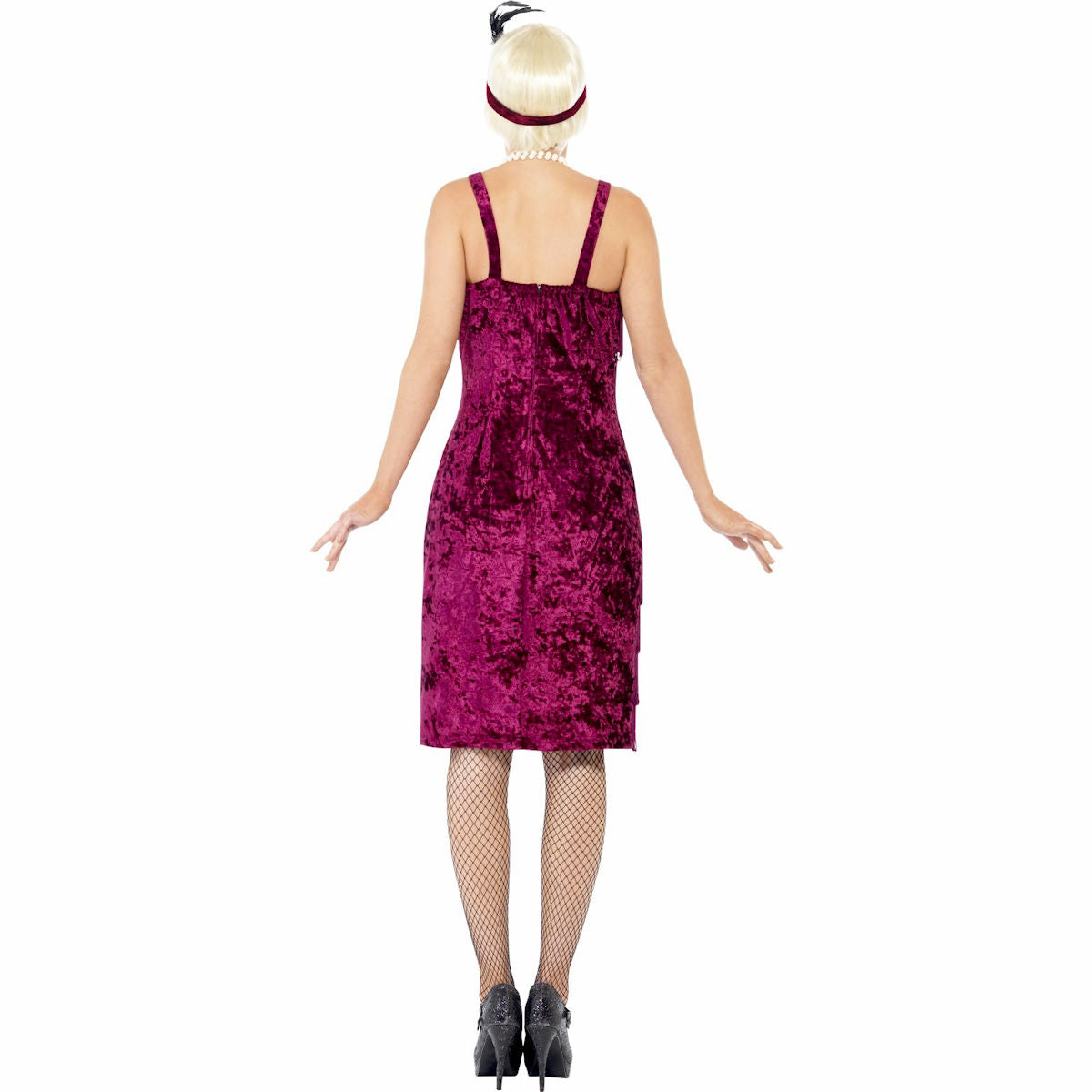 1920's Jazz Flapper Burgundy Plus Size Women's Costume Includes Headband