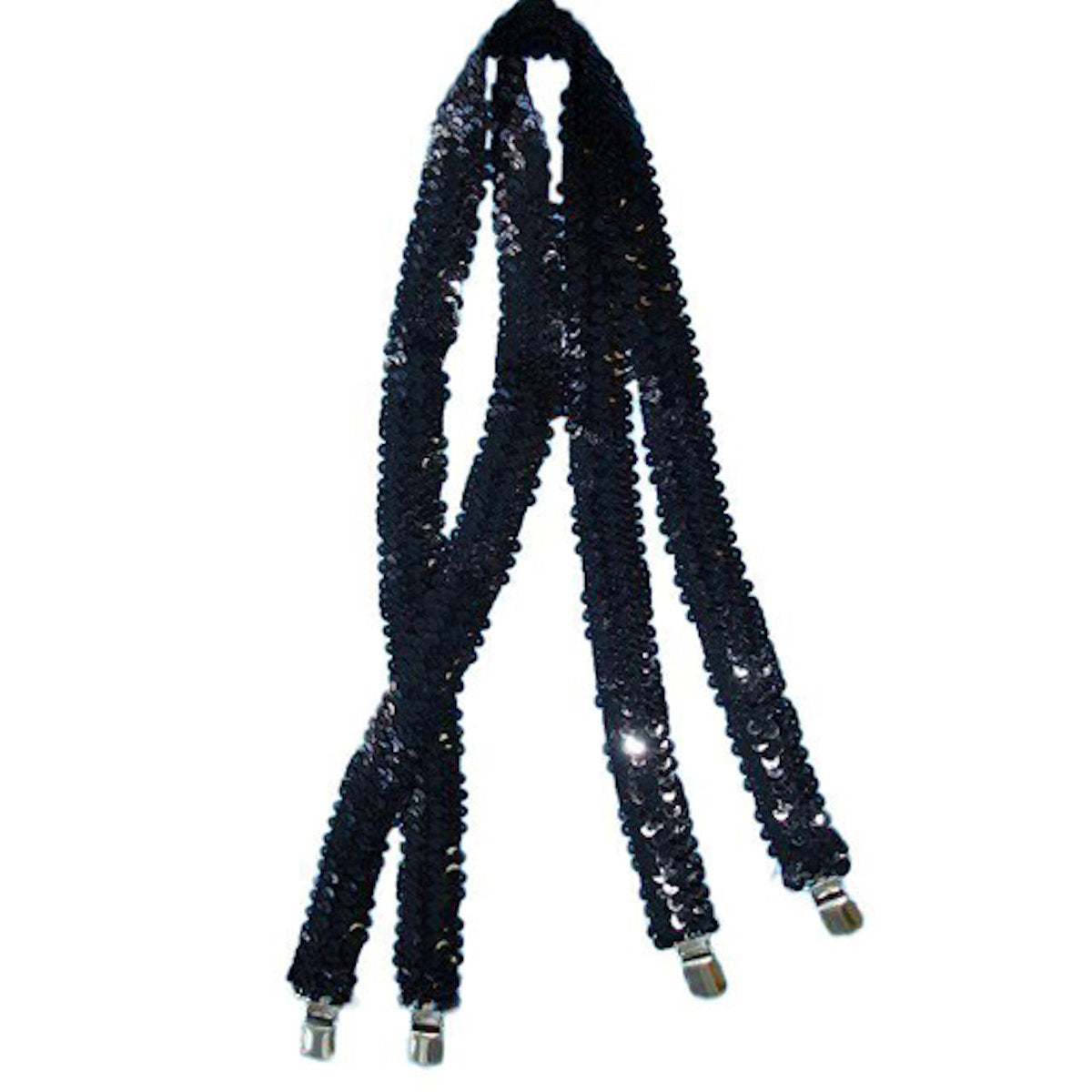 1920's BLACK Sequin Trouser Braces Suspenders Gatsby Jazz