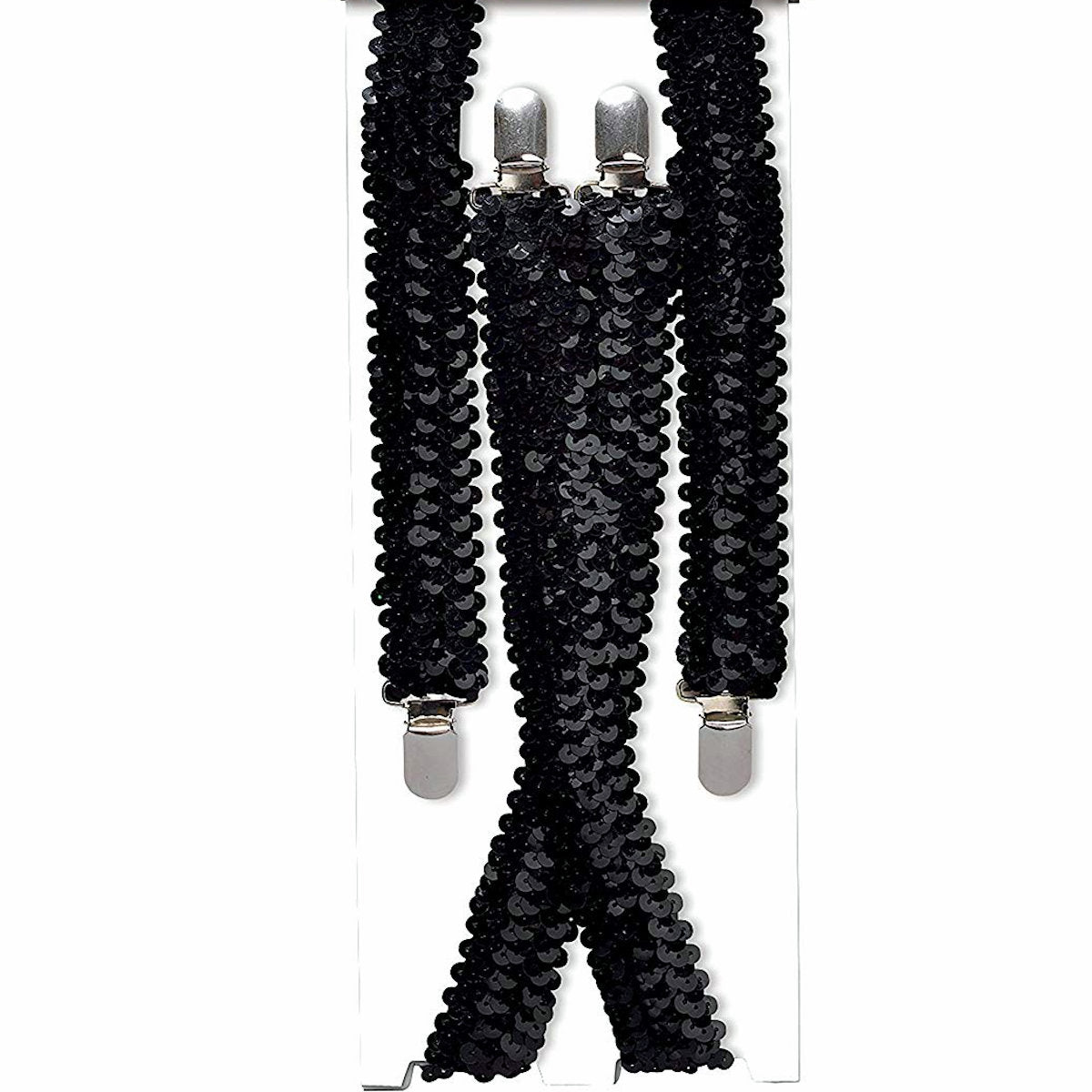 1920's BLACK Sequin Trouser Braces Suspenders Gatsby Jazz