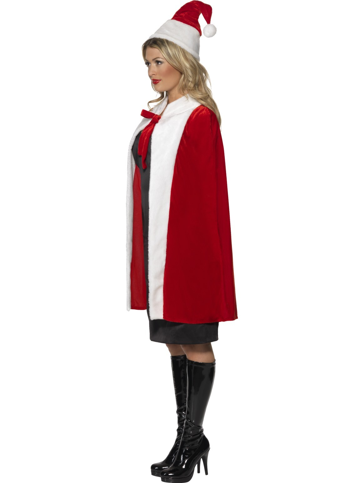 Red Cape Velvet with Hat Christmas Santa Cloak