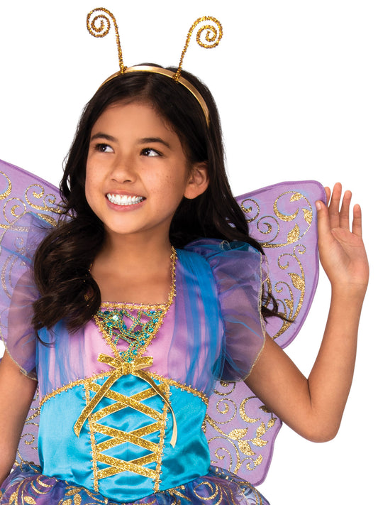 Purple Sparkle Fairy Girl's Child Costume with Wings