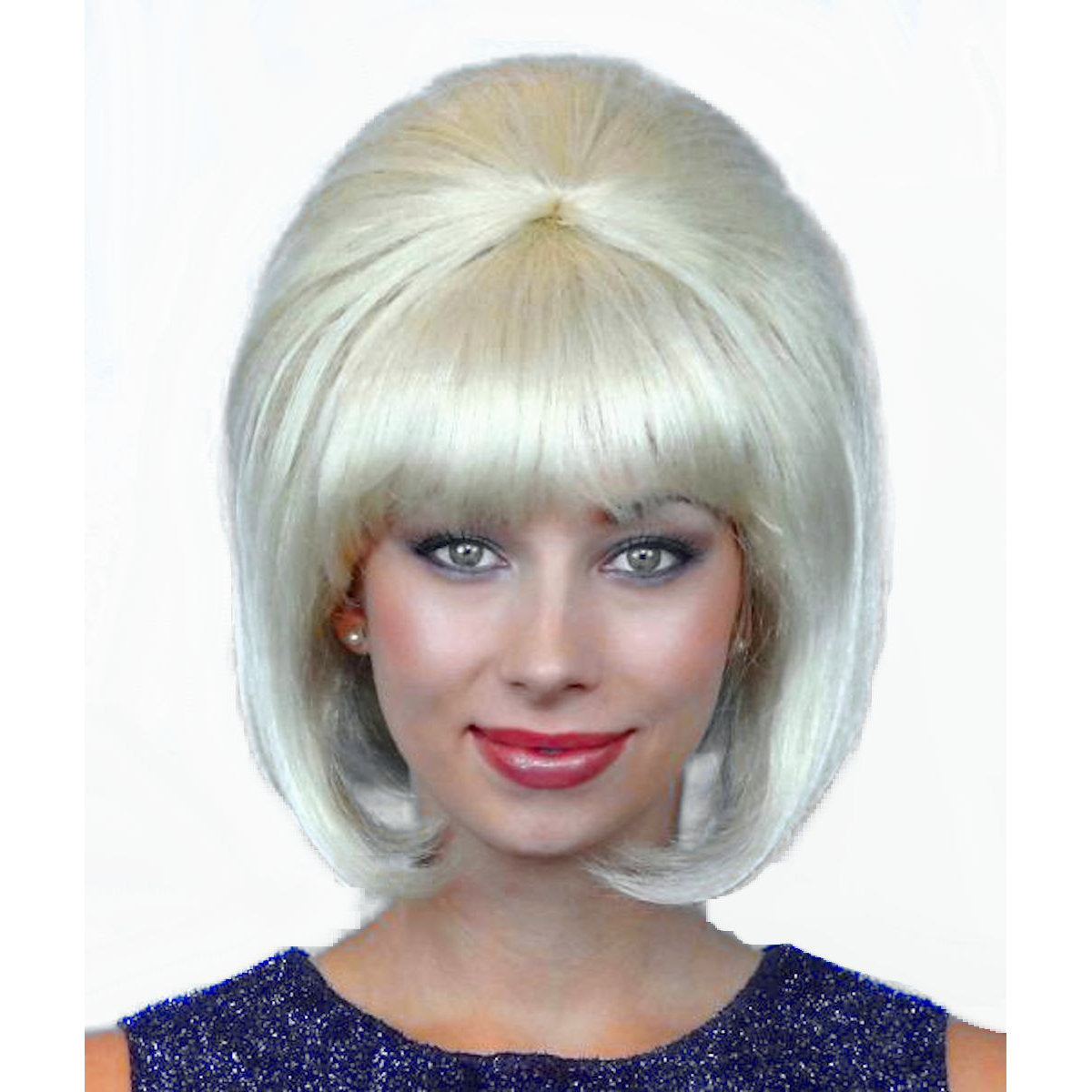 60 s Beehive Hairspray Blonde Wig Women s fancy dress costume