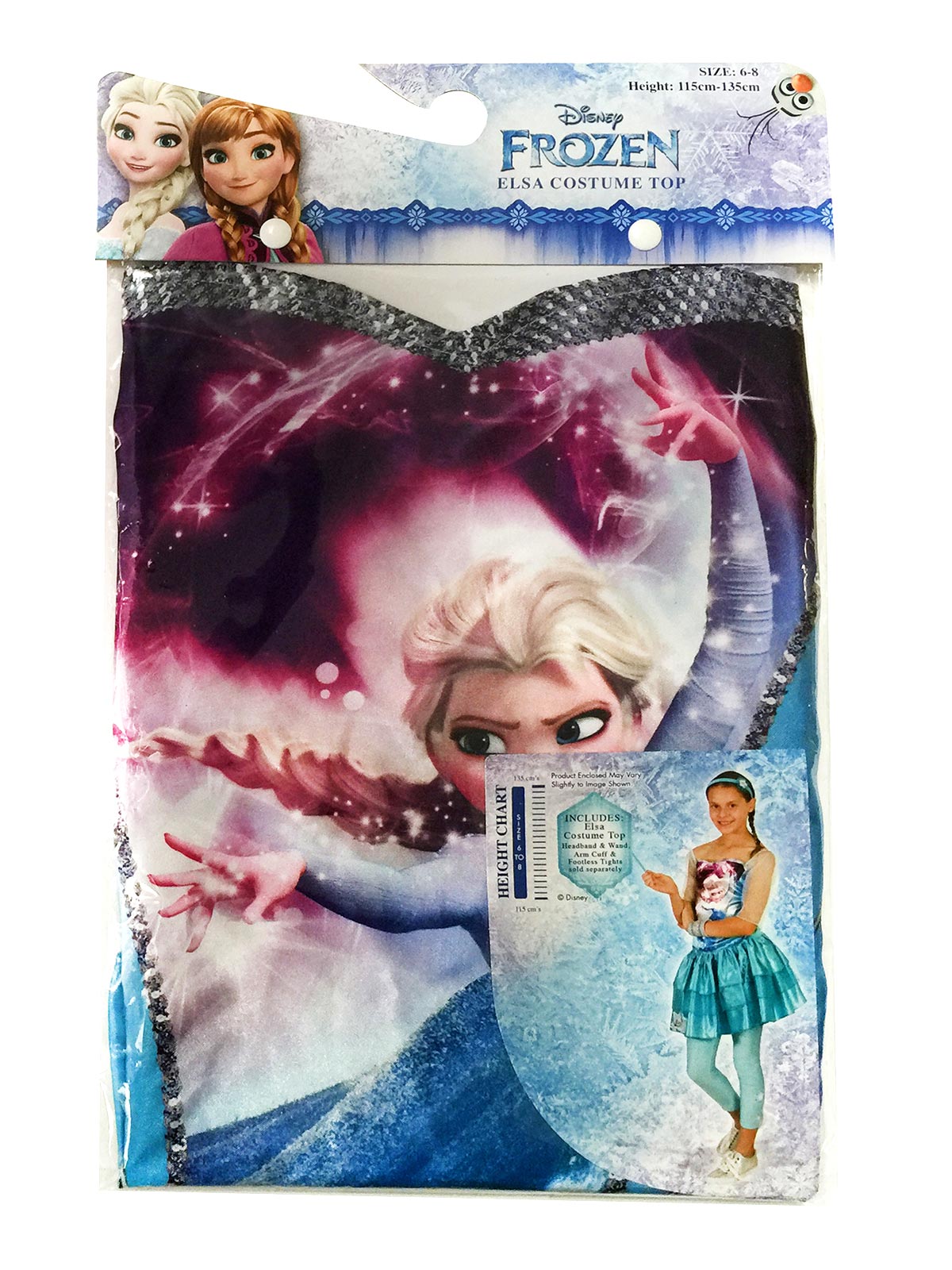 Elsa Frozen Costume Top Child Girls Costume Licensed