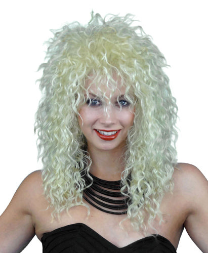 Blonde crimped outlet 80s wig