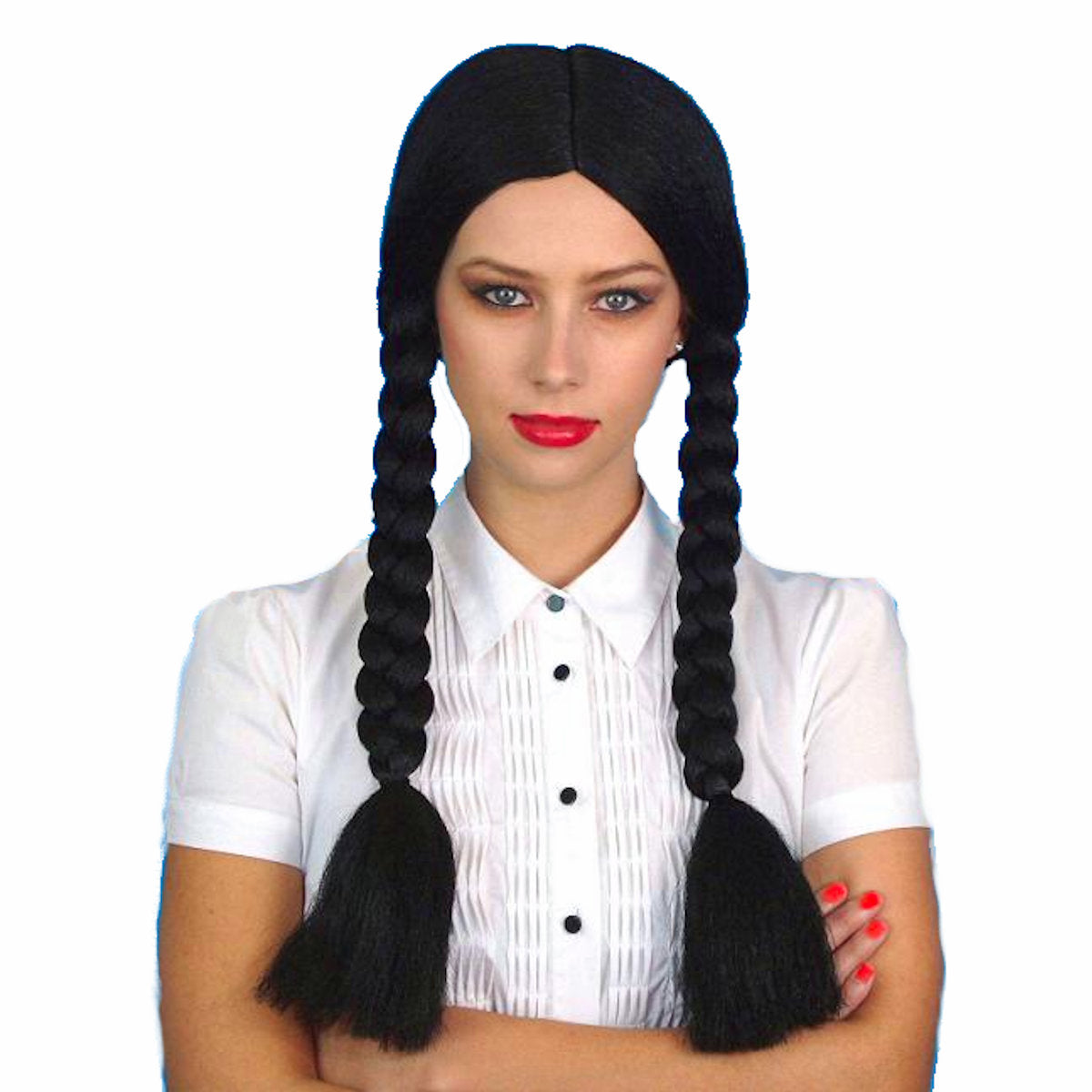 Wednesday Addams Pocahontas Long Black Braids Wig