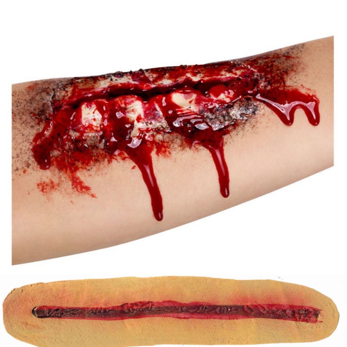 Open Wound Scar Latex Make-Up Zombie Halloween FX Large 25cm long