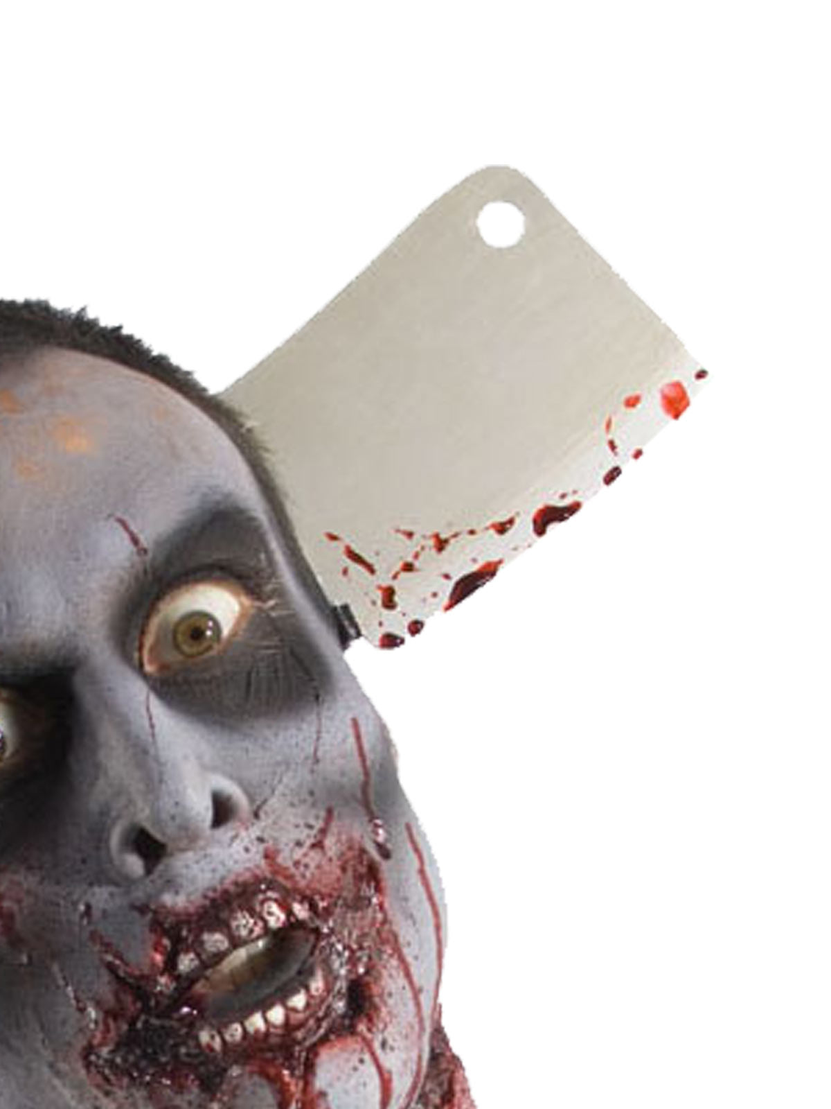 Zombie Cleaver Through Head Halloween Costume Accessory