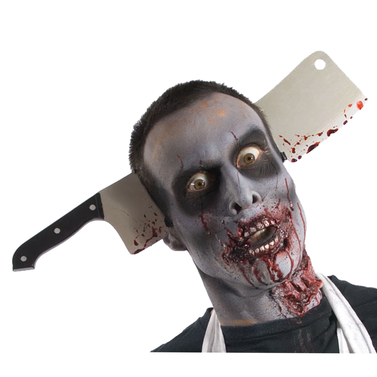 Zombie Cleaver Through Head Halloween Costume Accessory