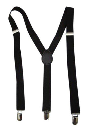 1920's Men's Black Wide Gangster Braces/Suspenders Gatsby