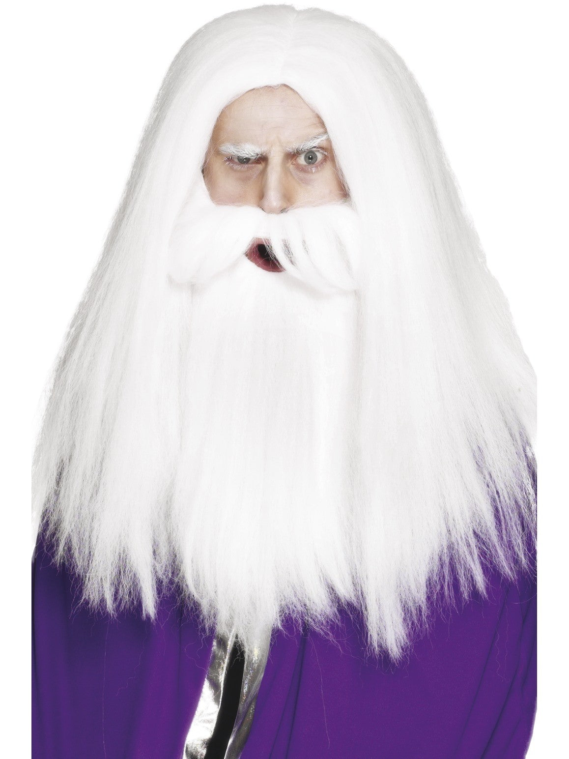 Deluxe Merlin Gandalf WIG and Beard SET men's fancy dress costume accessory