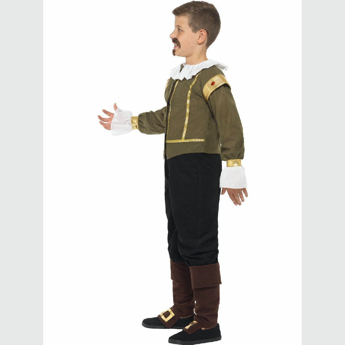 Shakespeare Boys Fancy Dress Costume with Moustache and Goatee