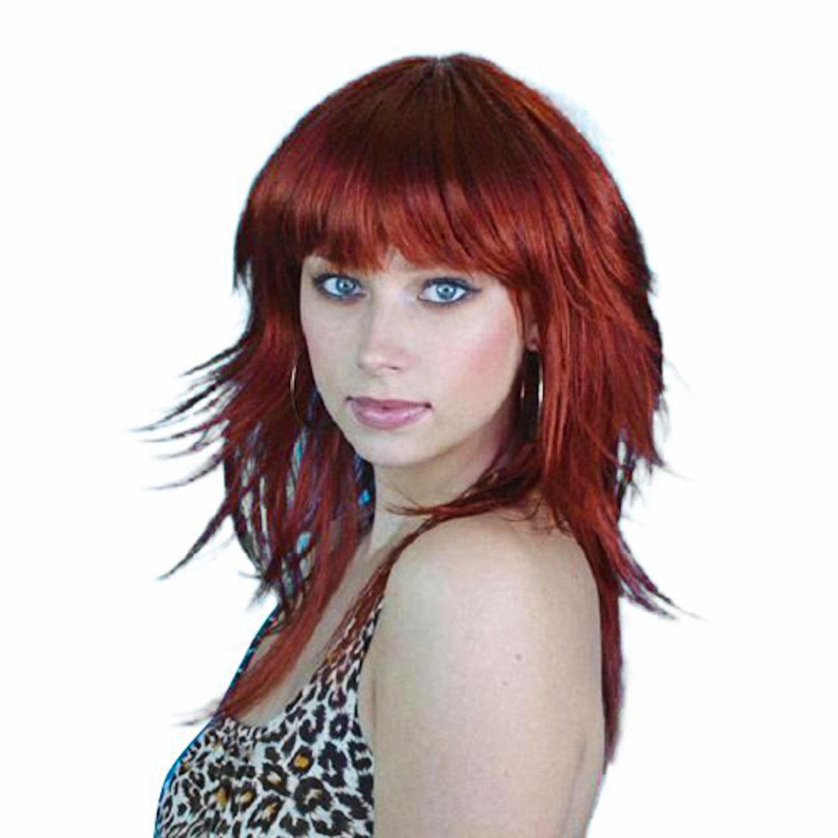 1980's Auburn Beauty Retro Layered Flick Fancy Dress Costume Wig