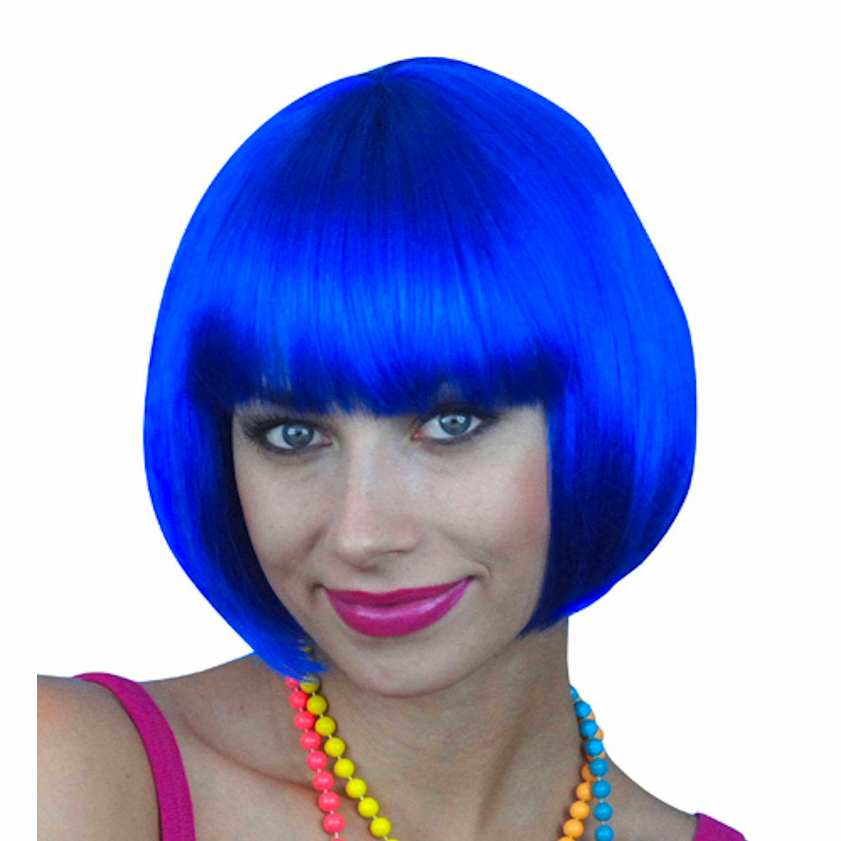 Royal Blue Short Bob Deluxe WIG Fancy Dress Costume Wig