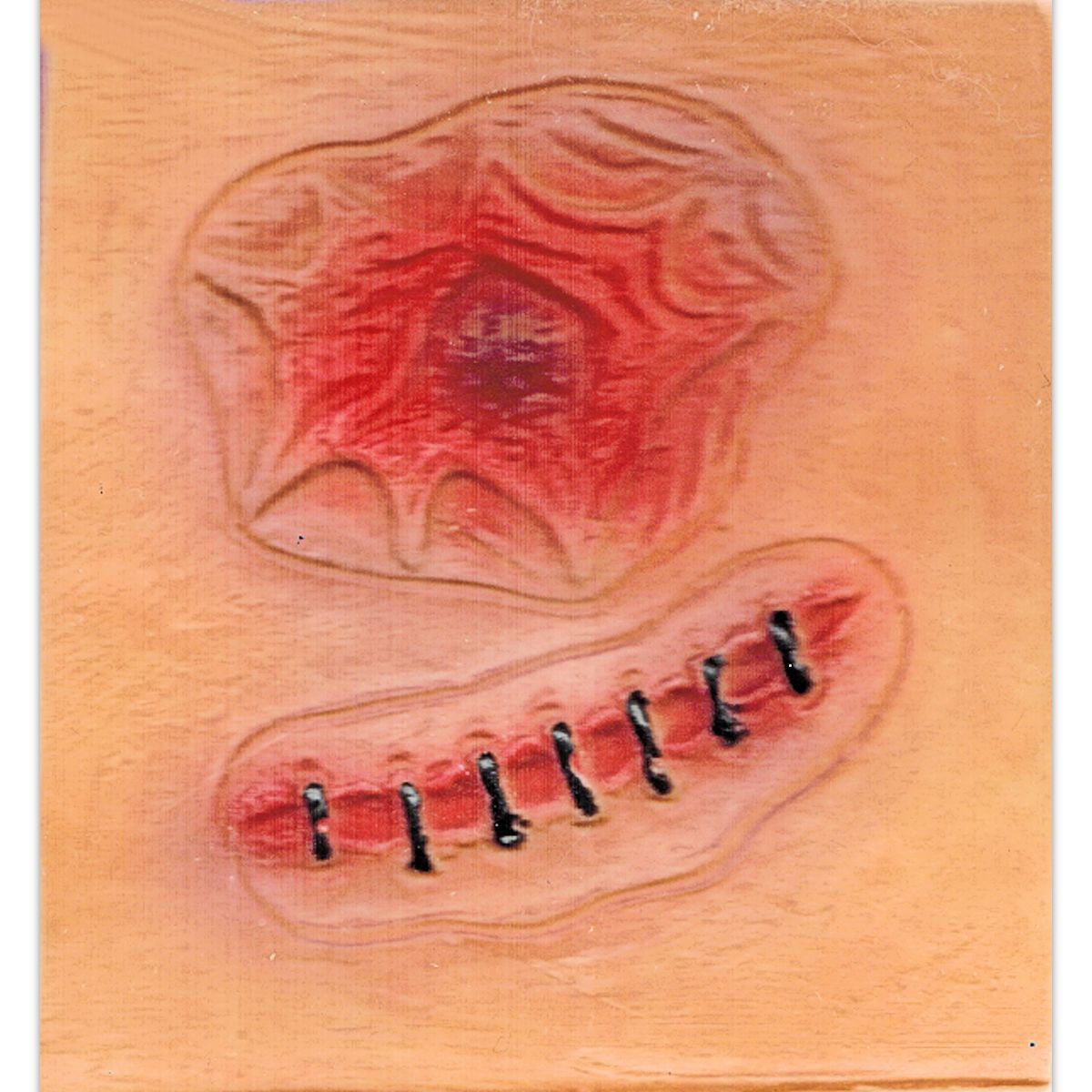 Open Wound & Stitch Latex Zombie Horror Scar Makeup Special FX Costume accessory