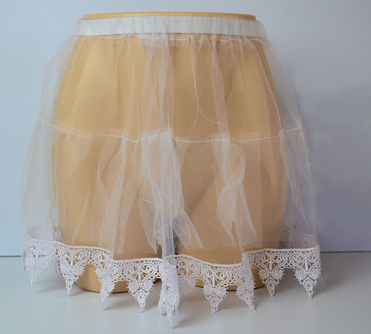 White Petticoat Angel Lace Edged Crinoline Women's Costume Accessory