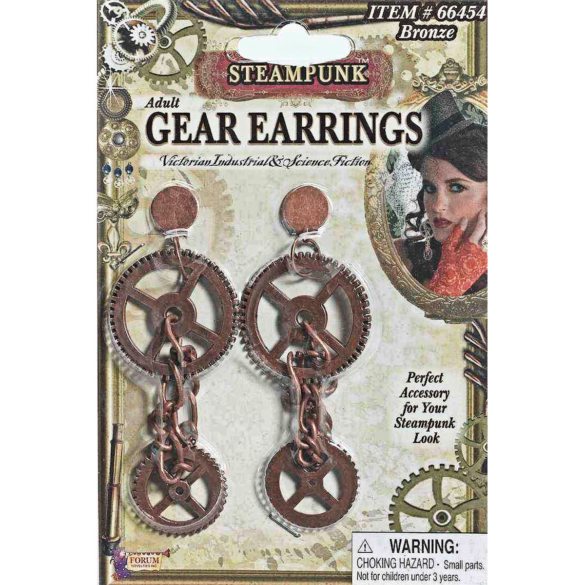 Steampunk Gear Earrings Victorian Industrial Science Fiction Apocalyptic costume