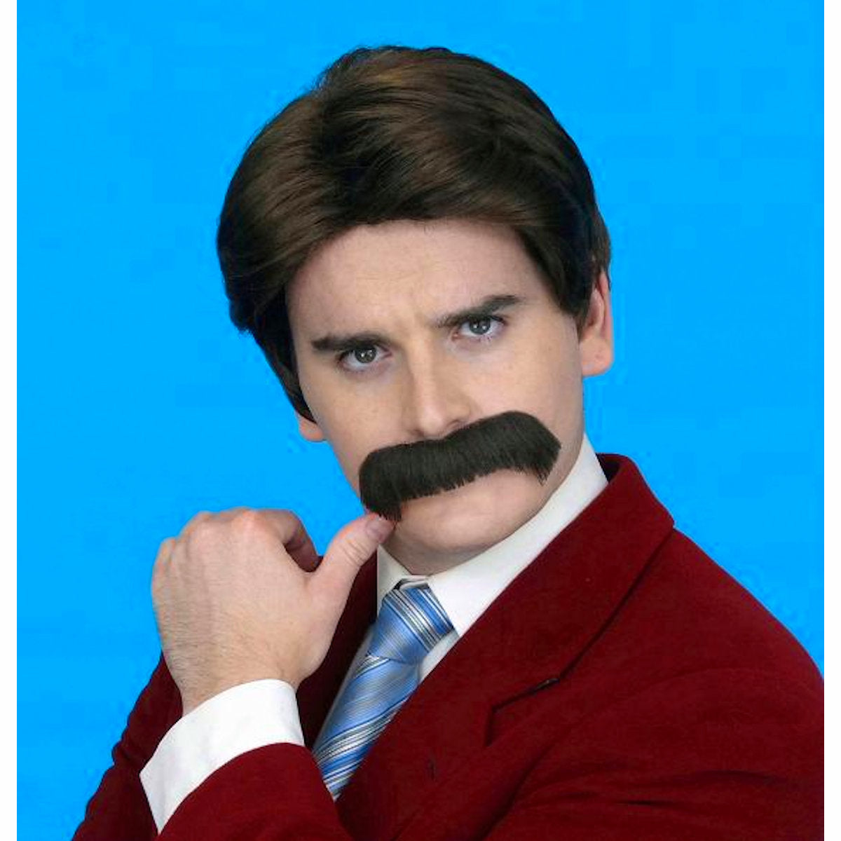 70's Newsreader Men's Costume Wig & Moutache SET