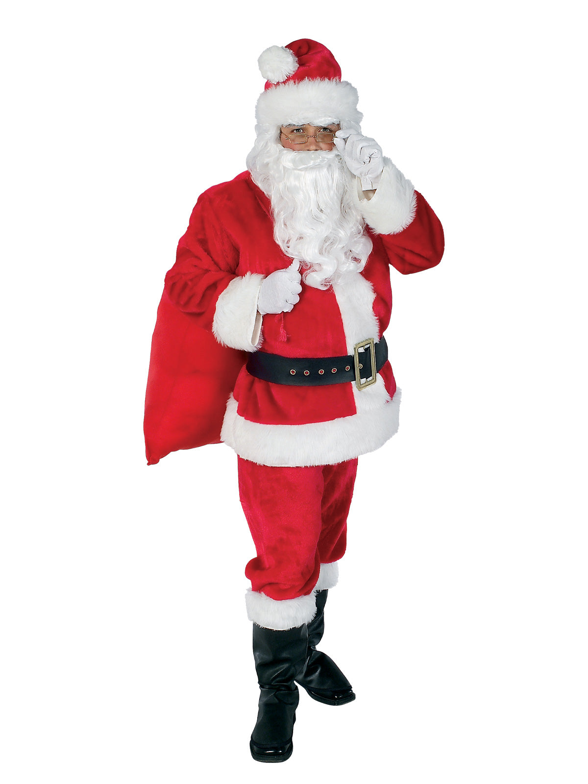 Santa Suit Deluxe 12 Piece Complete Costume Adult