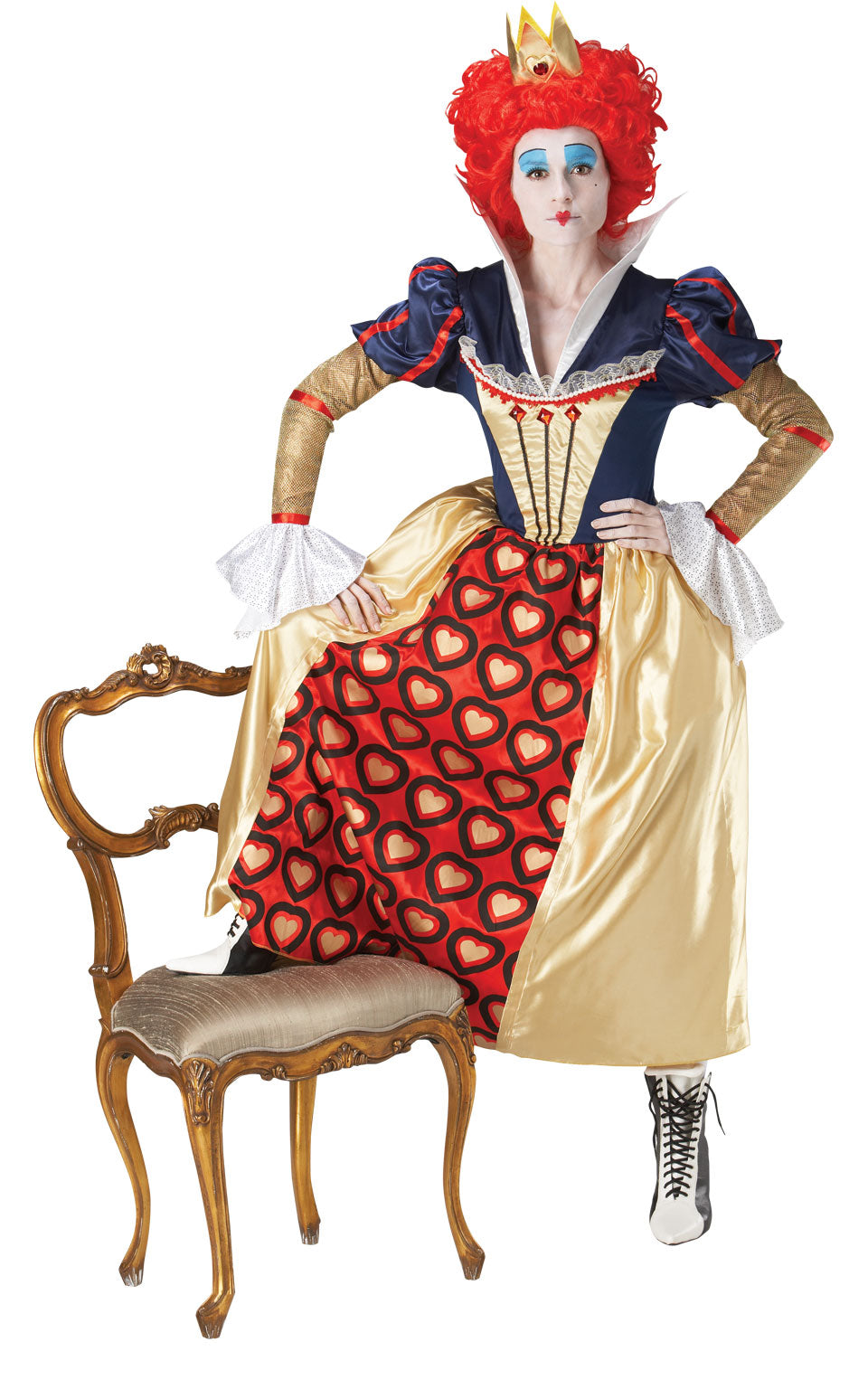 QUEEN OF HEARTS DELUXE WOMEN COSTUME WITH WIG