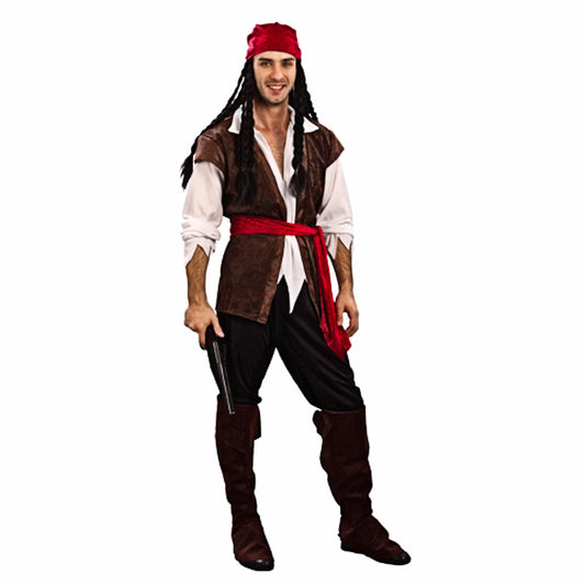 Cool Pirate Buccaneer Mens Fancy Dress Complete Costume Deluxe Quality