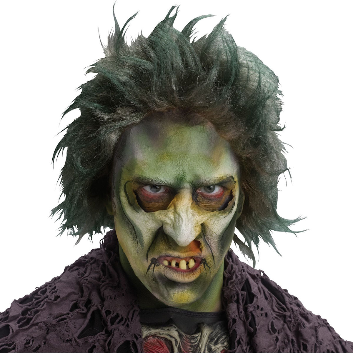 Bio Zombie Monster WIG Men's Fancy Dress Halloween Costume Accessory