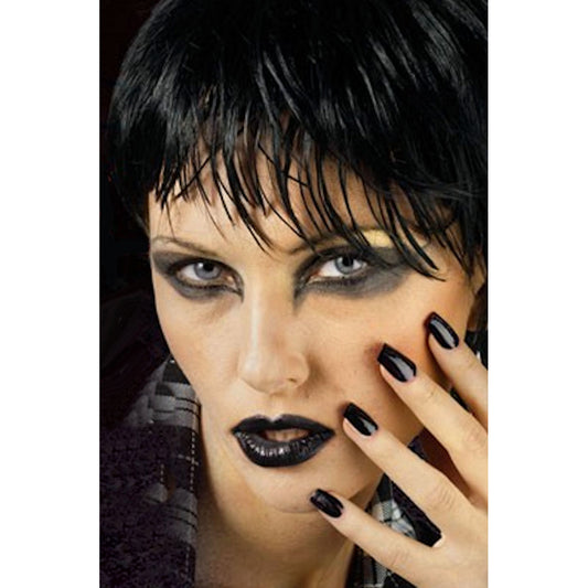 Goth Black Lipstick and Nail Polish Set Zombie Vampire Halloween Makeup