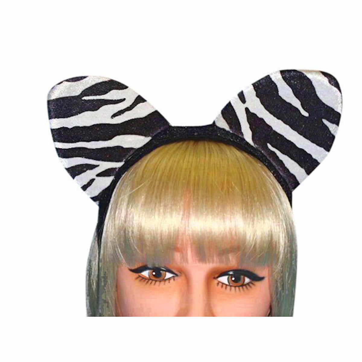 Zebra Animal Costume 4 Piece Set Ears Tail Bowtie Gloves Fancy Dress