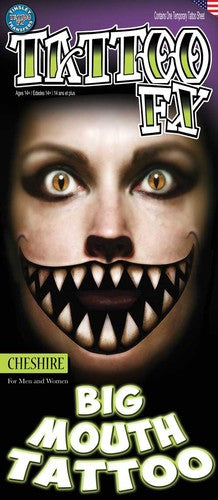 Big Mouth Cheshire Cat Temporary Tattoo Tinsley Halloween Special FX Make up KIT