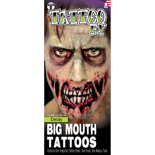 Big Mouth Decay Temporary Tattoo Tinsley Halloween Special FX Make up KIT