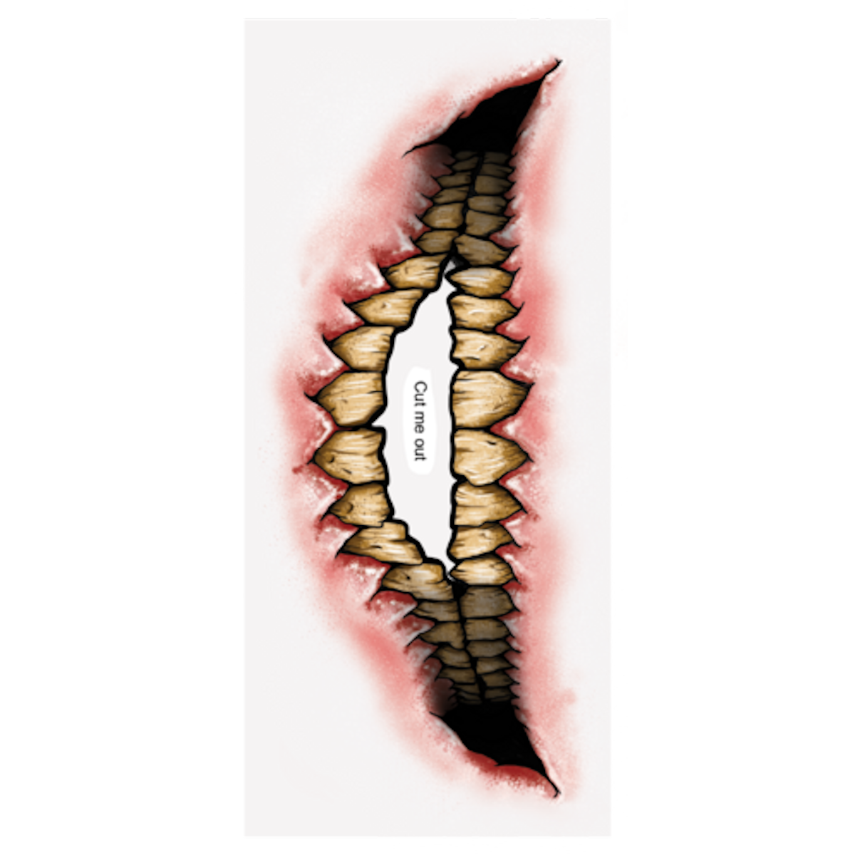 Big Mouth Evil Grin Temporary Tattoo Tinsley Halloween Special FX Make up KIT