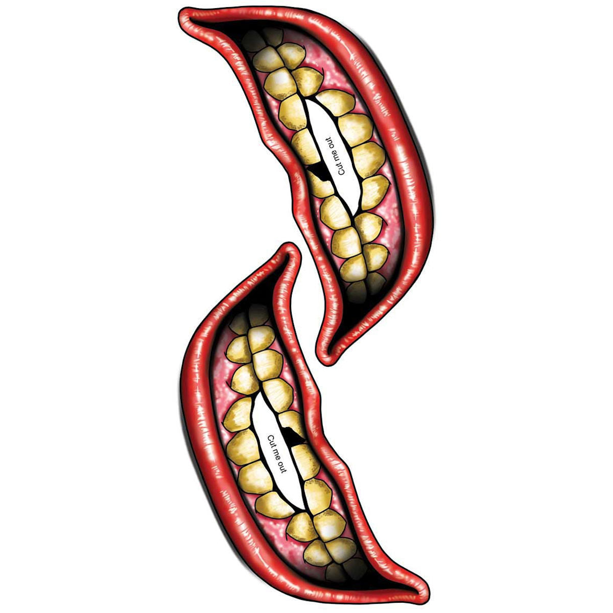 Chipped Tooth Big Mouth Temporary Tattoo Tinsley Halloween Special FX Make up